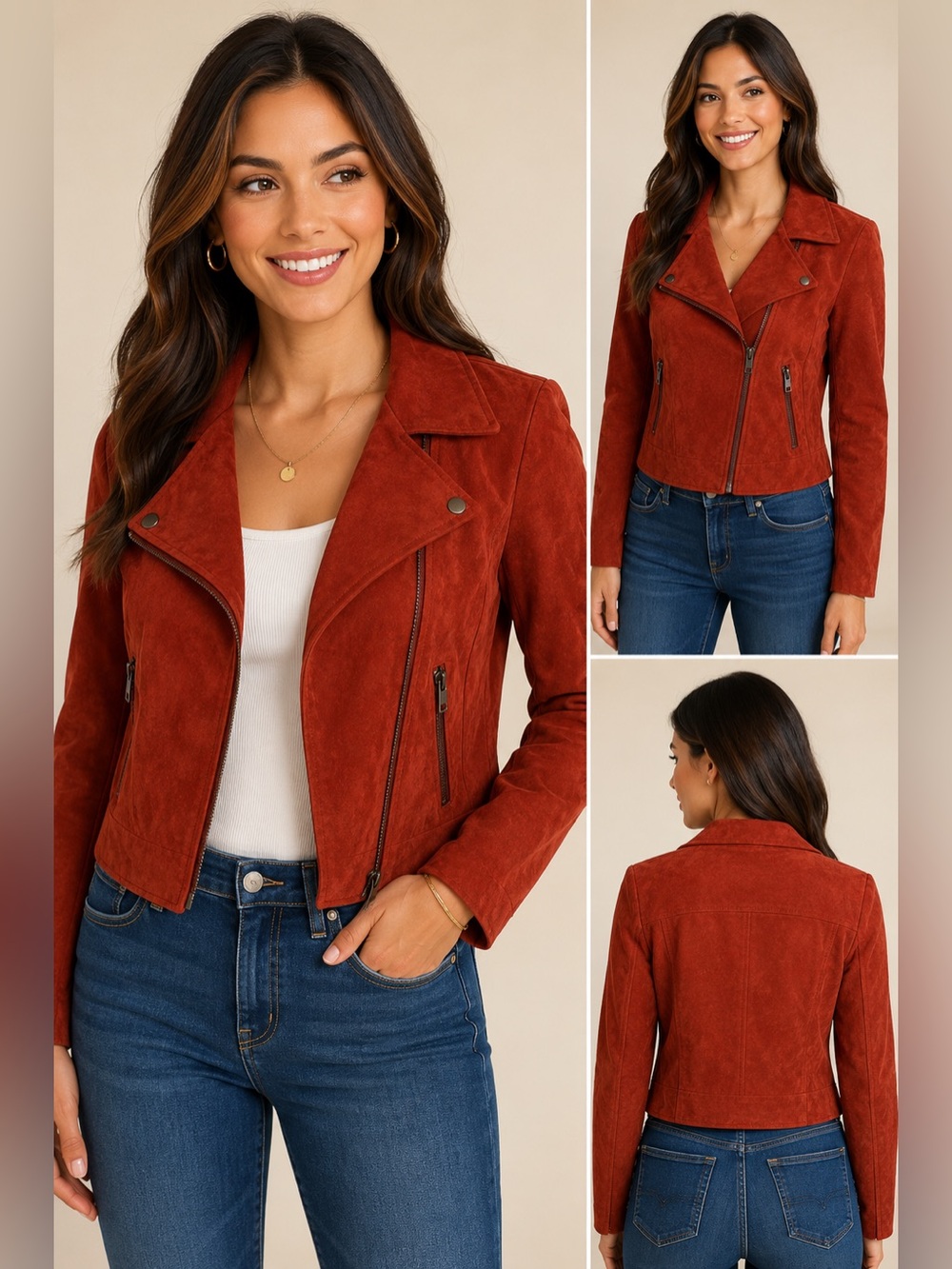 ASTR The Label Size Large Crop jacket. Preppy. Career. Casual. Deep Rust Color.